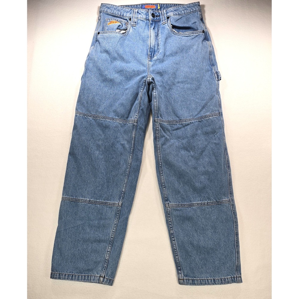 Empyre Loose Fit Carpenter Jeans Blue Denim Double Knee Skate Pants Mens 30